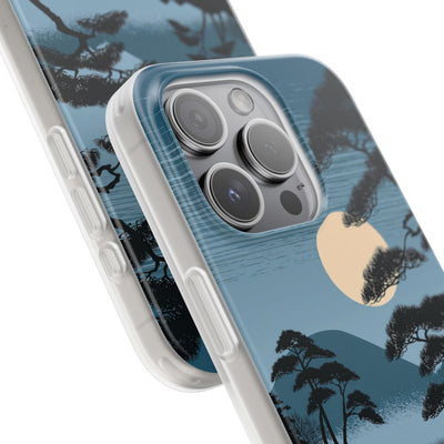 Blue Lite Phone Case for iPhone - Midnight Kyoto Pine