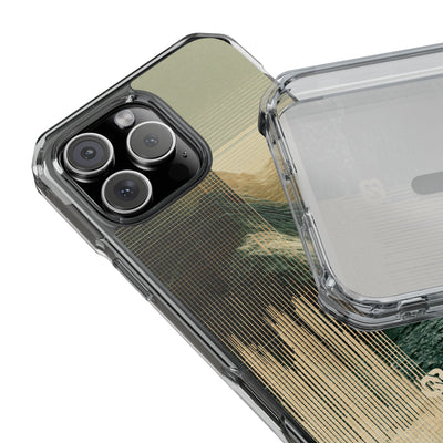 Beige Impact MagSafe Phone Case for iPhone - Veridian Data Ridge