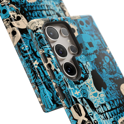 Electric Skull Graffiti · Tough Phone Case for Samsung · Blue