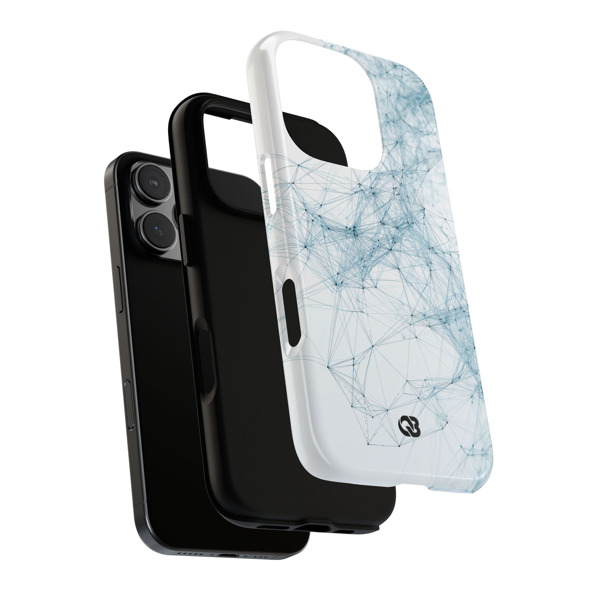 Blue Tough Phone Case for iPhone - Glacial Neural Web