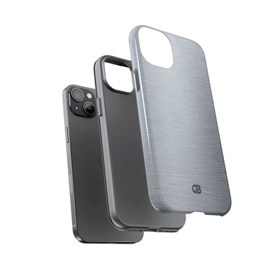Silver Tough Phone Case for iPhone - Satin Chrome Grain
