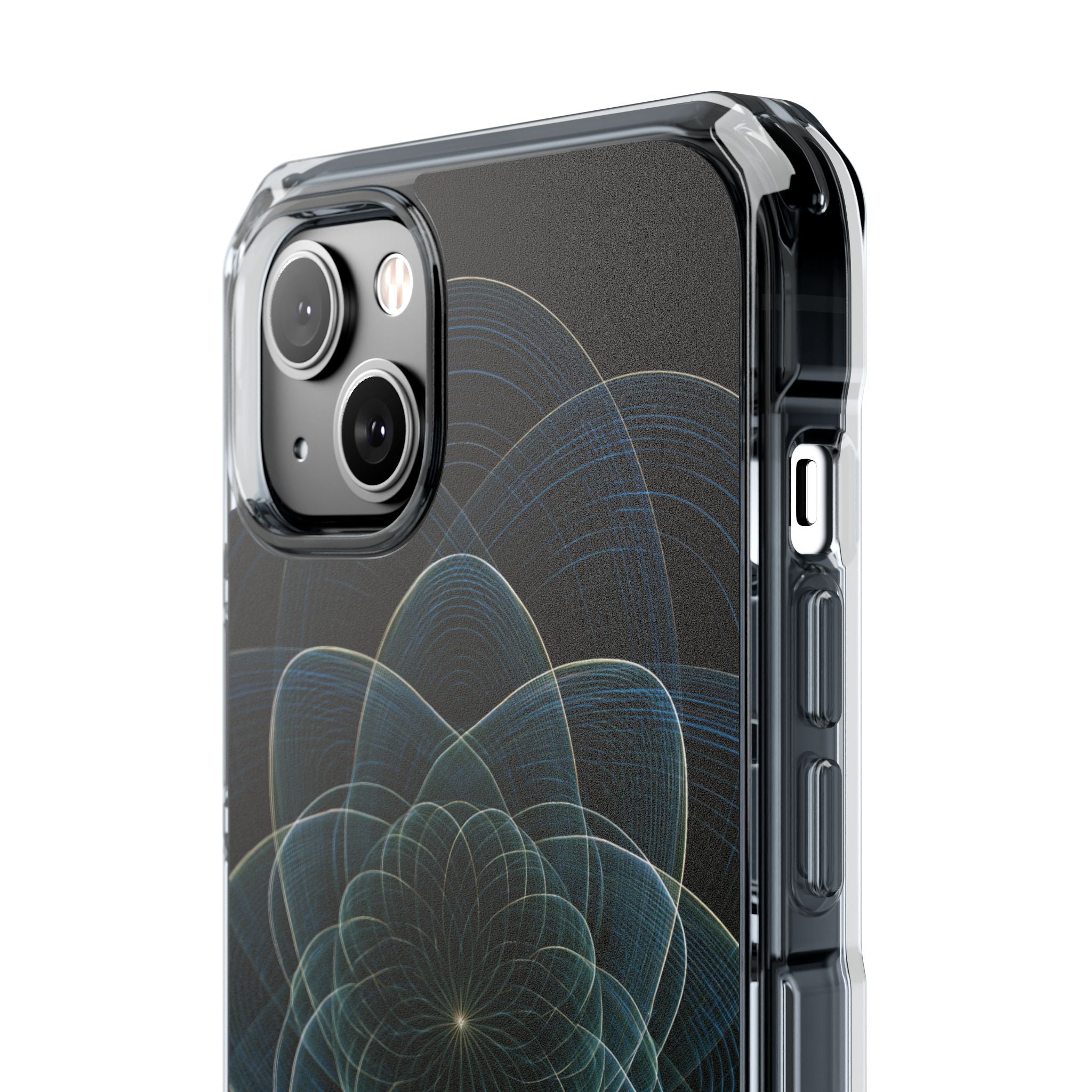 Blue Impact MagSafe Phone Case for iPhone - Celestial Wireframe Bloom