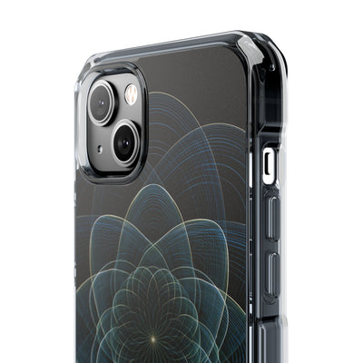 Blue Impact MagSafe Phone Case for iPhone - Celestial Wireframe Bloom