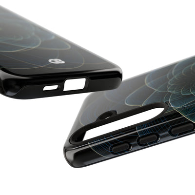Blue Tough Phone Case for Samsung - Celestial Wireframe Bloom