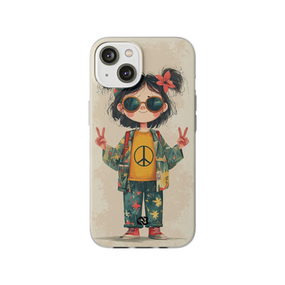 Retro Peace Girl · Soft Phone Case for iPhone