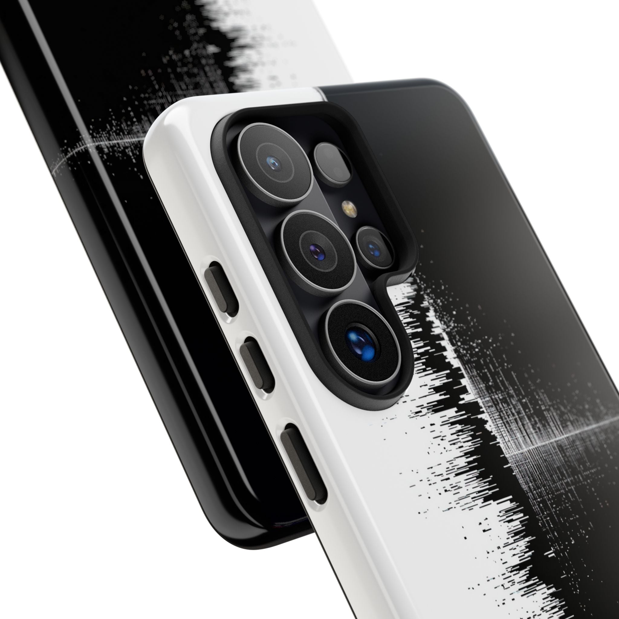 Black Tough Phone Case for Samsung - Static Signal Split