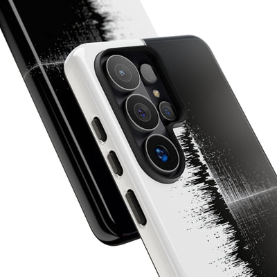 Black Tough Phone Case for Samsung - Static Signal Split