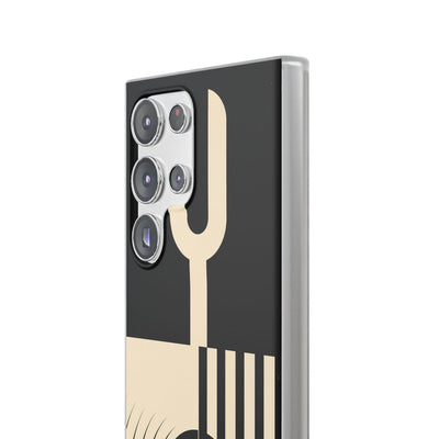 Black Lite Phone Case for Samsung - Ivory Signal Grid