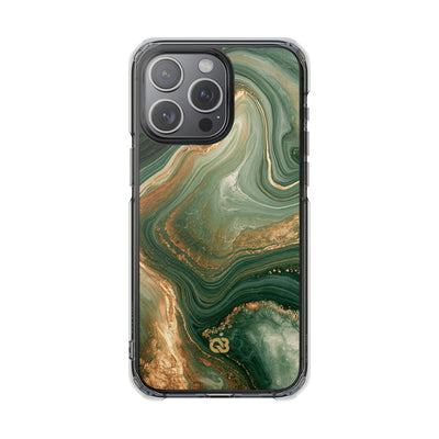 Jade Suminagashi · Clear Impact Magnetic Phone Case for iPhone · Green