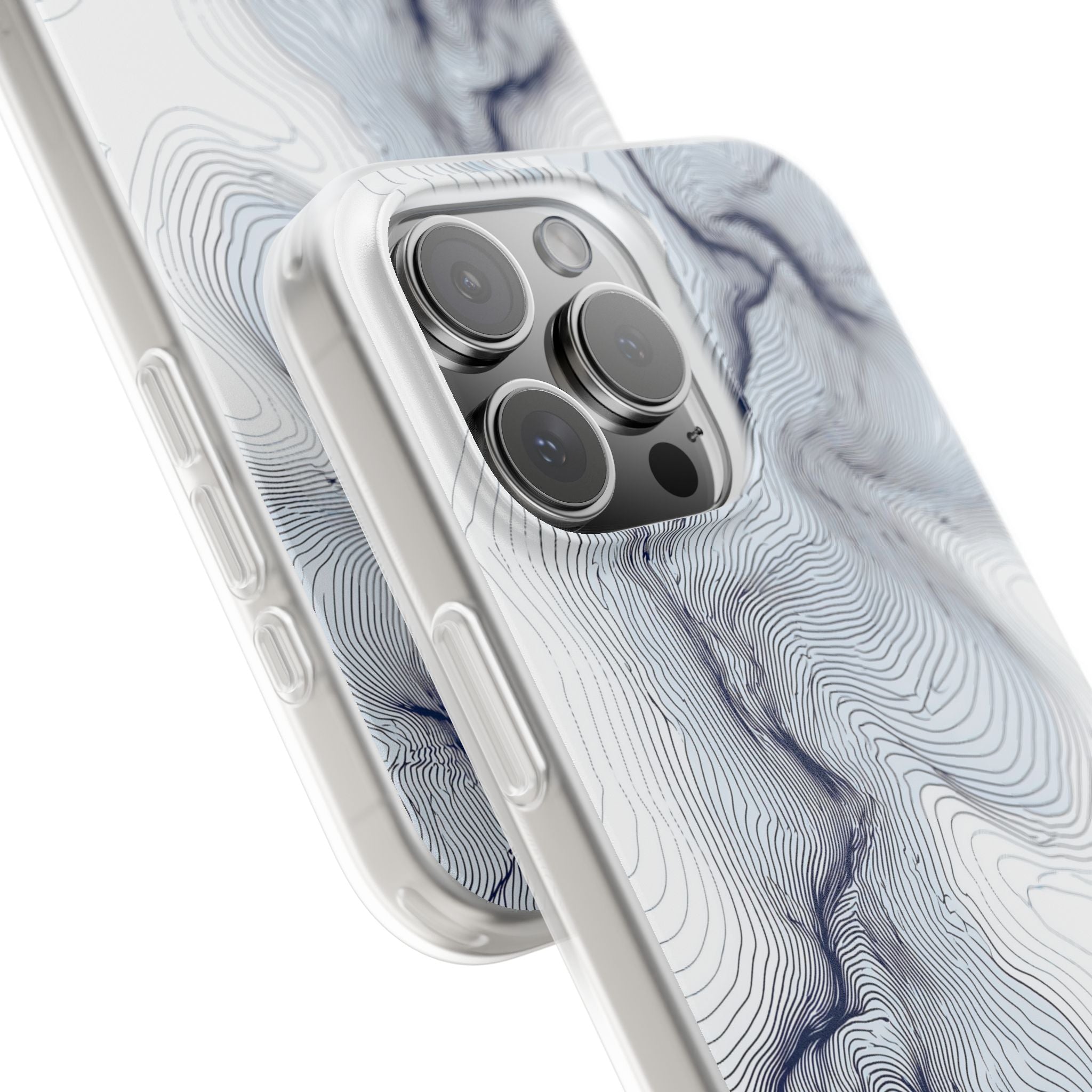 White Lite Phone Case for iPhone - Nordic Ridge Topo