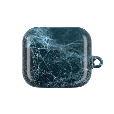 Cyan Lattice Grid · Hard Case for AirPods & AirPods Pro · Teal