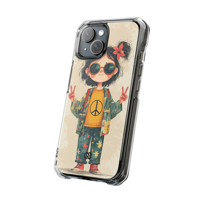 Retro Peace Girl · Impact Hoesje voor iPhone · Magsafe