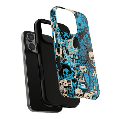 Electric Skull Graffiti · Tough 2.0 Magnetic Phone Case for iPhone · Blue