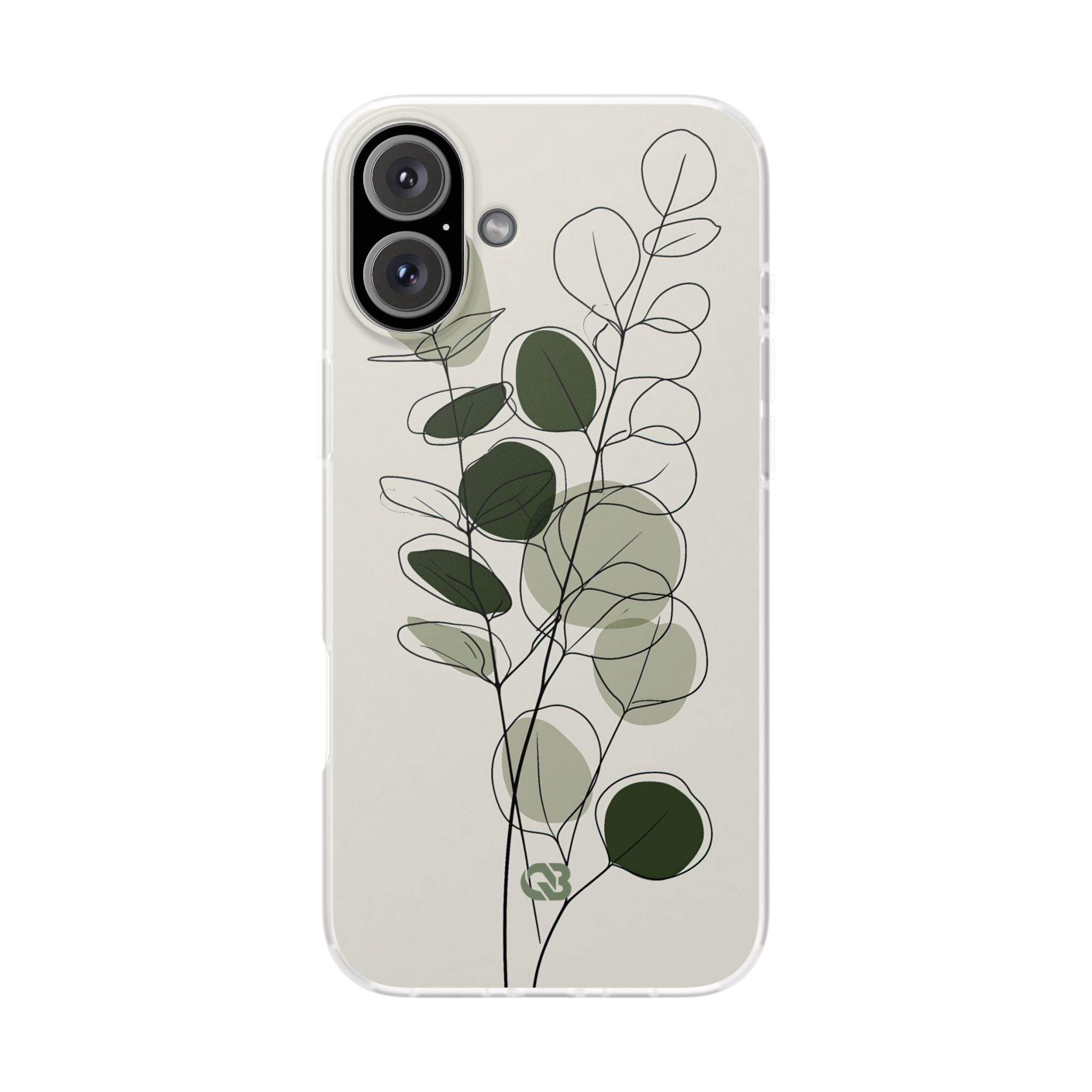 Green Lite Phone Case for iPhone - Muted Eucalyptus Sketch