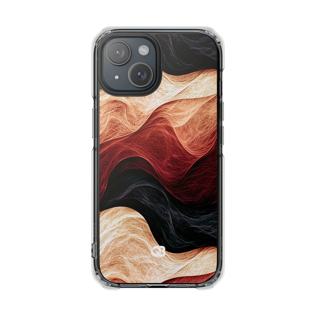 Ember Wave Dispersion · Clear Impact Magnetic Phone Case for iPhone · Red
