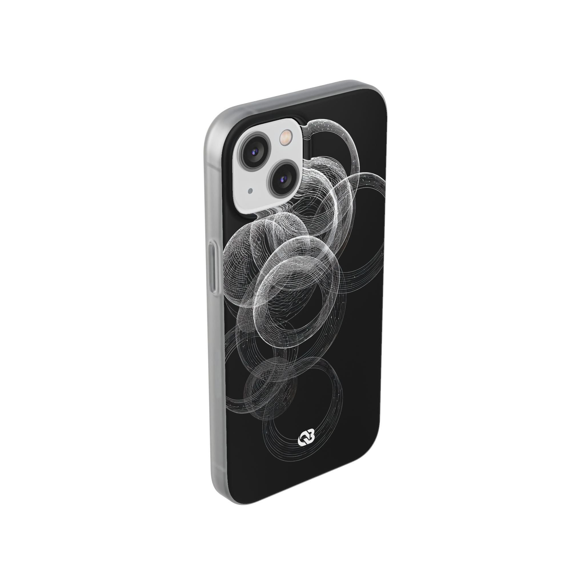 Black Lite Phone Case for iPhone - Kinetic Wireframe Orbit