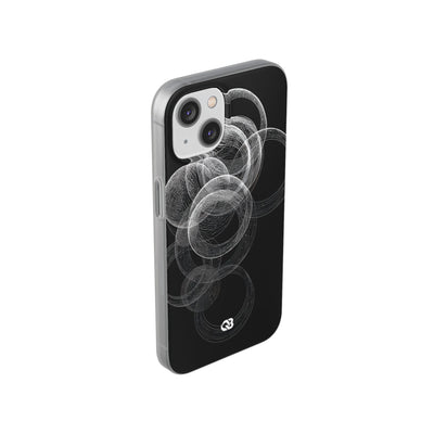 Black Lite Phone Case for iPhone - Kinetic Wireframe Orbit