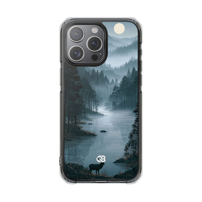 Silent Nordic Fjord · Clear Impact Magnetic Phone Case for iPhone · Blue