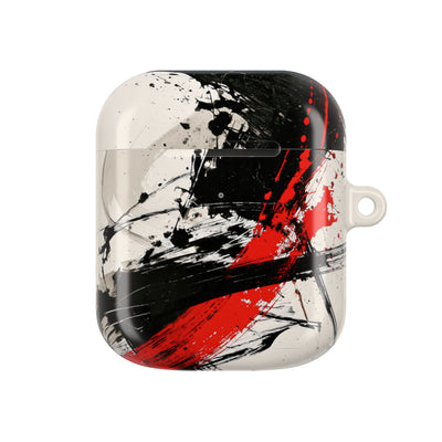 Crimson Sumi Slash · Hard Case for AirPods & AirPods Pro · White