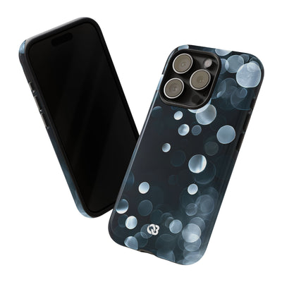 Black Tough Phone Case for iPhone - Silver Orbit Glow
