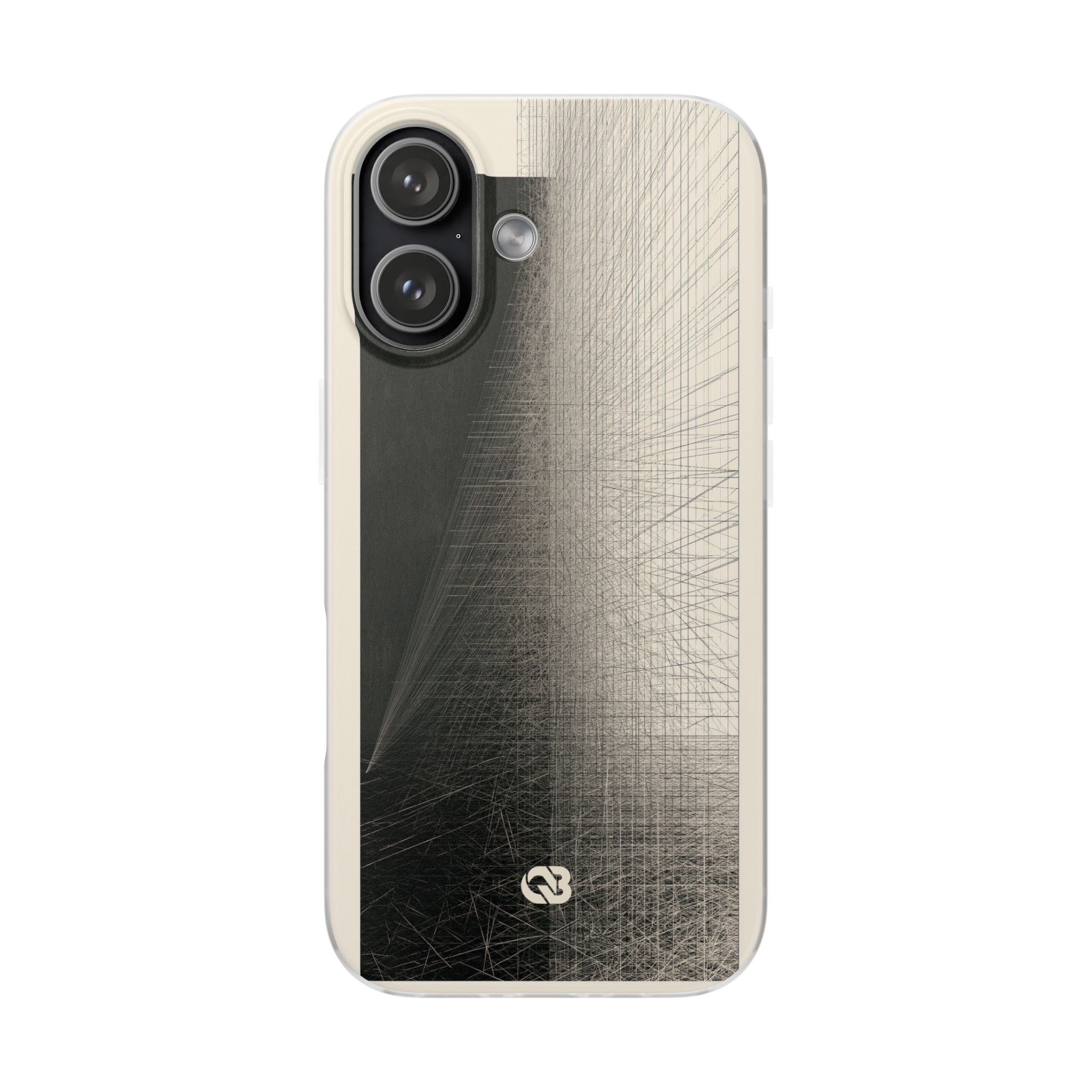 Beige Lite Phone Case for iPhone - Brutalist Graphite Grid