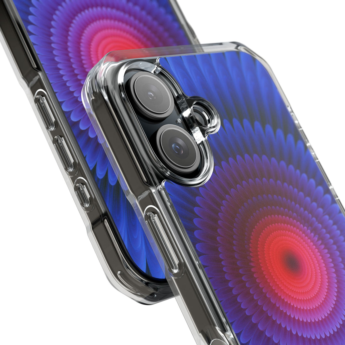 Radial Spectrum Bloom · Clear Impact Magnetic Phone Case for iPhone · Blue