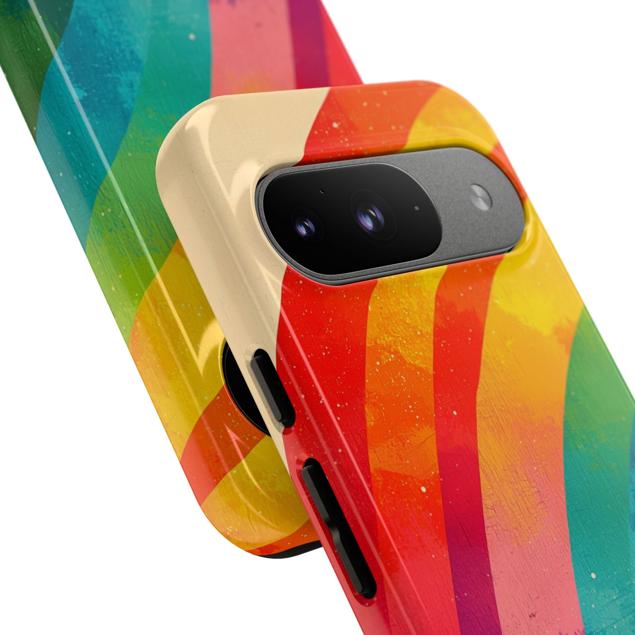 Textureret Regnbuebue Google Pixel 9 Cover - Tough