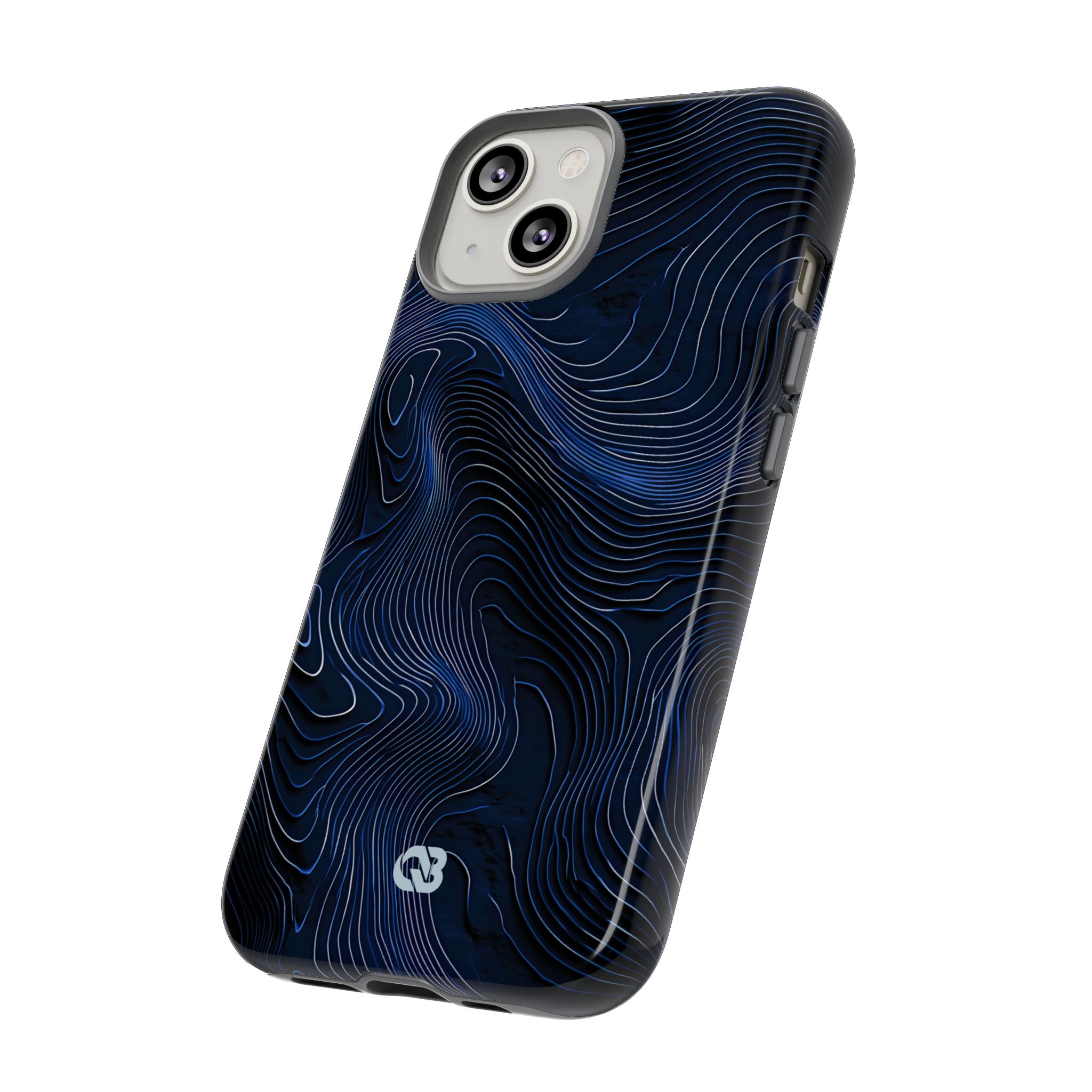 Blue Tough Phone Case for iPhone - Cobalt Contour Ridge