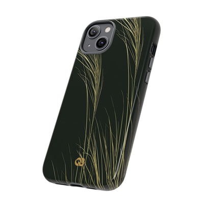 Green Tough Phone Case for iPhone - Midnight Gilded Grass