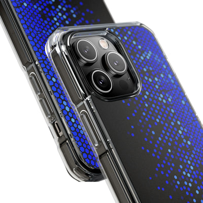 Cobalt Hex Dispersion · Clear Impact Magnetic Phone Case for iPhone · Blue