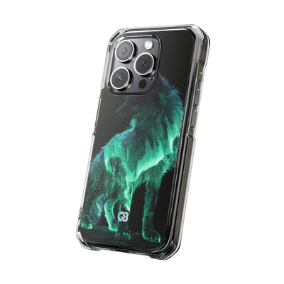 Nordic Aurora Fox · Clear Impact Magnetic Phone Case for iPhone · Teal