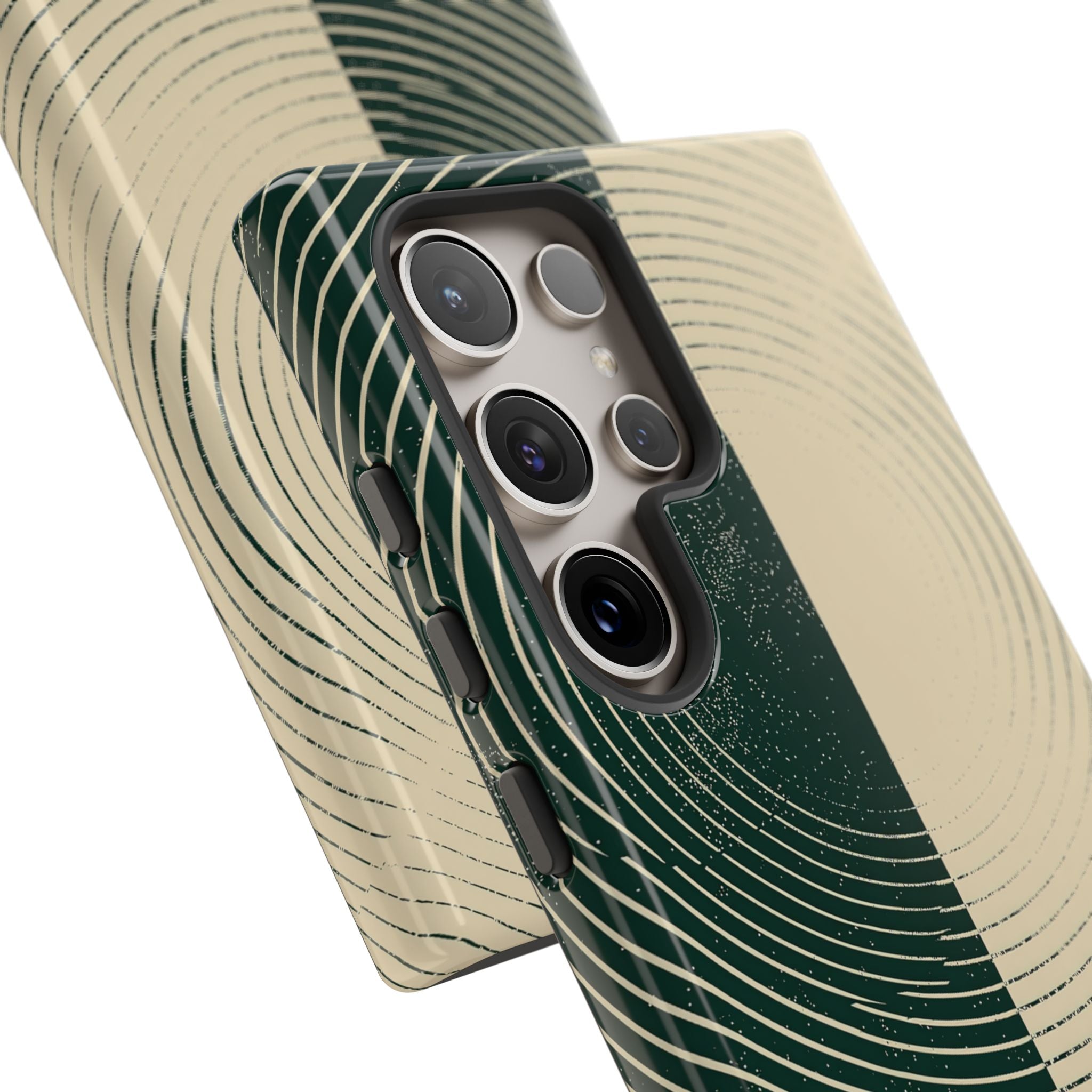 Green Tough Phone Case for Samsung - Evergreen Split Grain