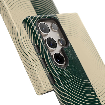 Green Tough Phone Case for Samsung - Evergreen Split Grain