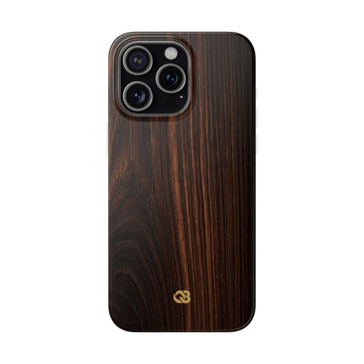Brown Lite Phone Case for iPhone - Burnished Mahogany Grain