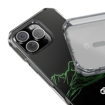 Nordic Mountain Contour · Clear Impact Magnetic Phone Case for iPhone · Black