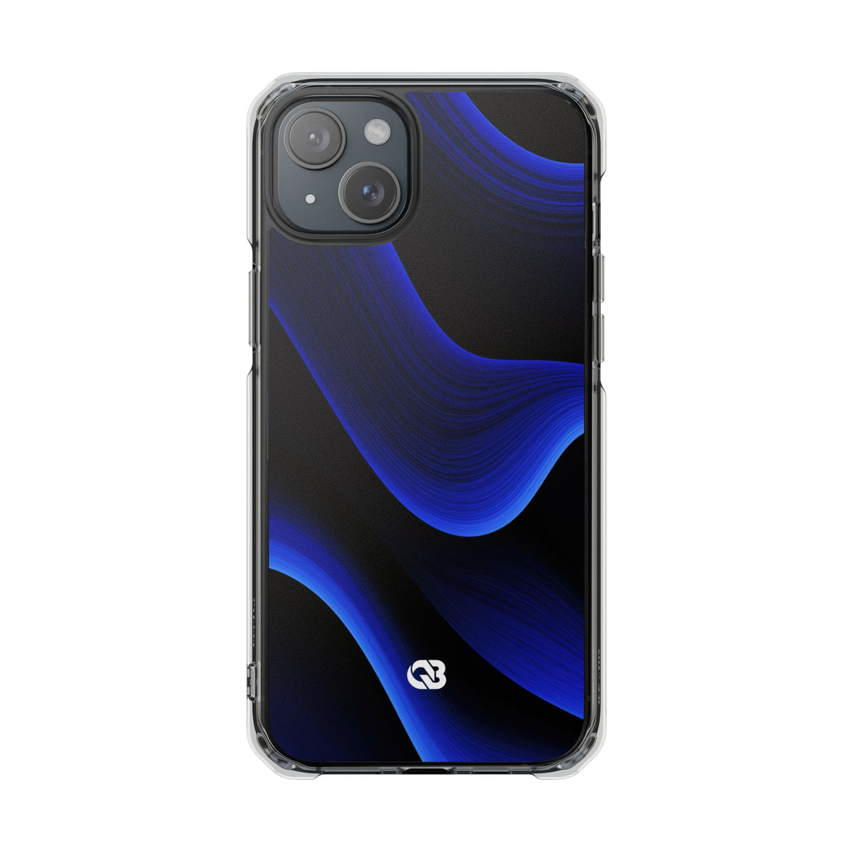 Cobalt Ridge Waves · Clear Impact Magnetic Phone Case for iPhone · Blue