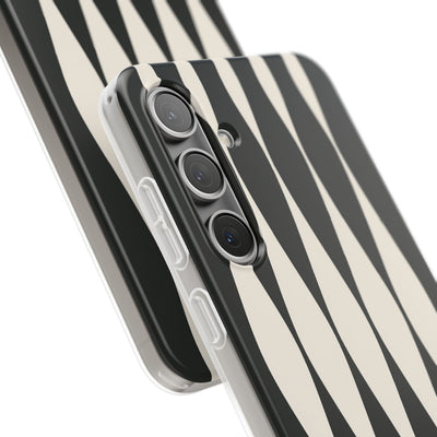 Black Lite Phone Case for Samsung - Ivory Spindle Grid