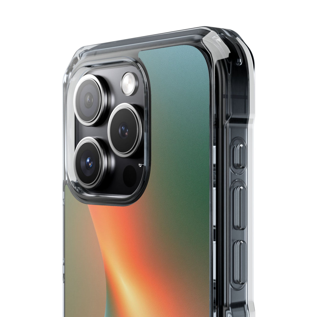 Radiant Contour · Clear Impact Magnetic Phone Case for iPhone · Orange
