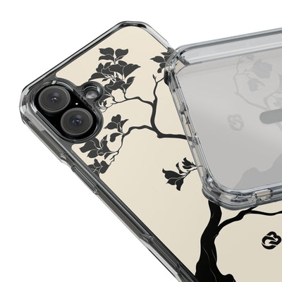 Beige Impact MagSafe Phone Case for iPhone - Obsidian Bonsai Silhouette