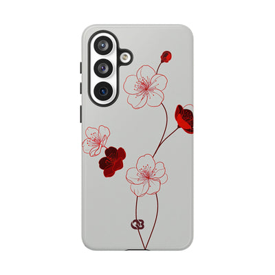 Red Tough Phone Case for Samsung - Kyoto Ember Bloom