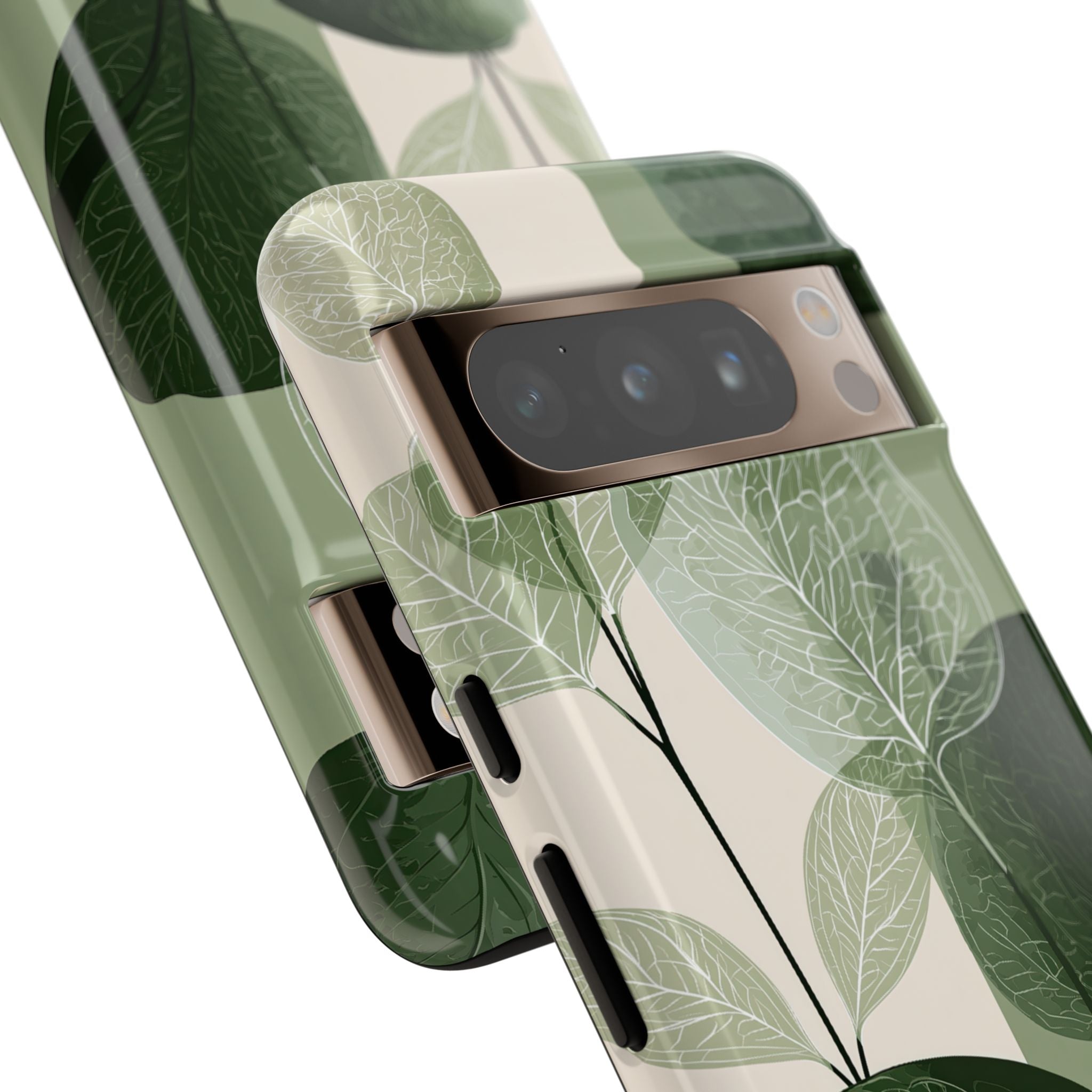 Green Tough Phone Case for Google Pixel - Sage Leaf Skeletals