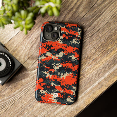 Signal Pixel Camo · Tough Phone Case for iPhone · Orange