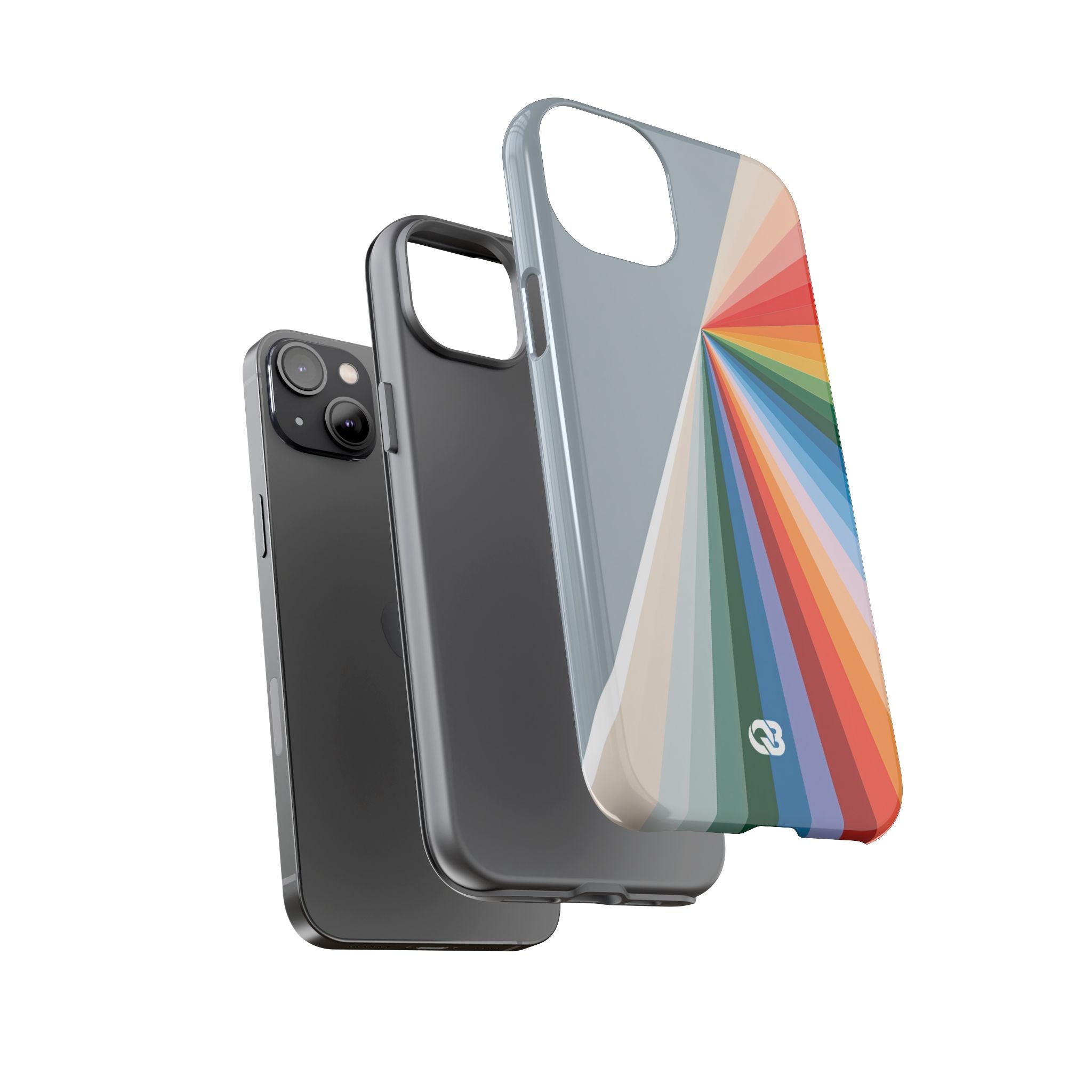Grey Tough Phone Case for iPhone - Slate Prism Burst