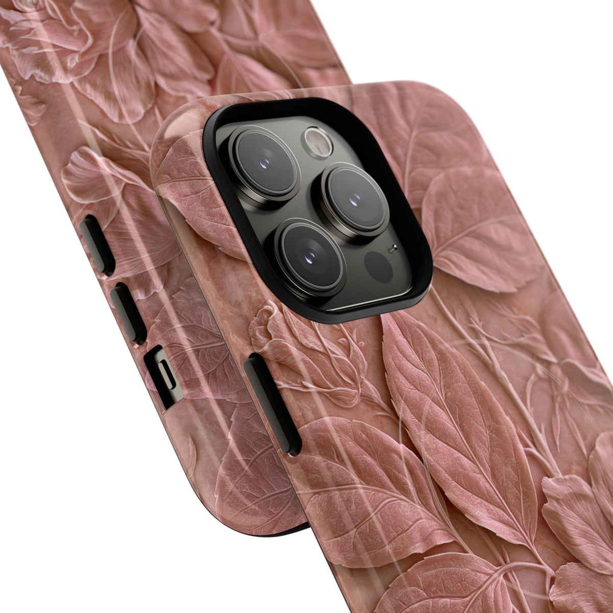 Blush Rose Relief · Tough 2.0 Magnetic Phone Case for iPhone · Pink