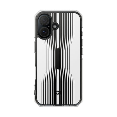 White Impact MagSafe Phone Case for iPhone - Kinetic Mono Distortion