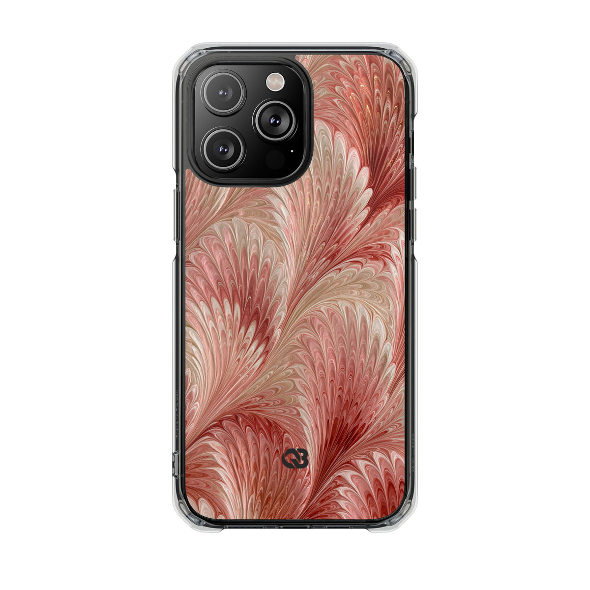Blush Petal Plume · Clear Impact Magnetic Phone Case for iPhone · Pink