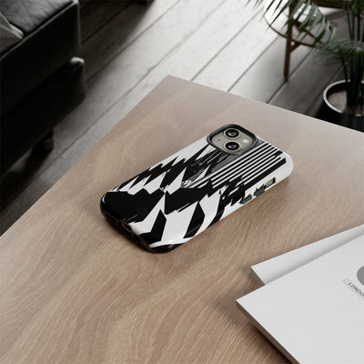 White Tough Phone Case for iPhone - Shattered Vector Spire