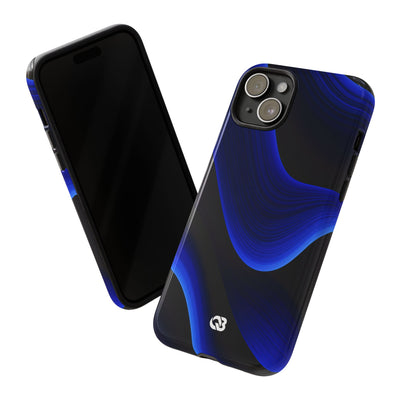 Blue Tough Phone Case for iPhone - Electric Cobalt Flow