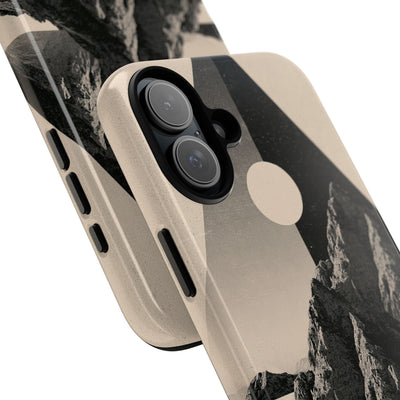 Beige Tough Phone Case for iPhone - Obsidian Summit Parchment