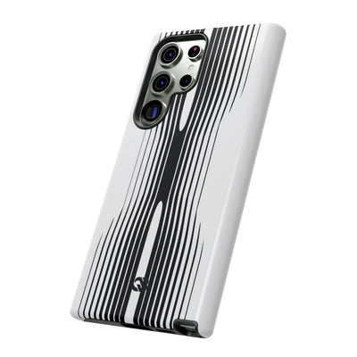 White Tough Phone Case for Samsung - Kinetic Mono Distortion